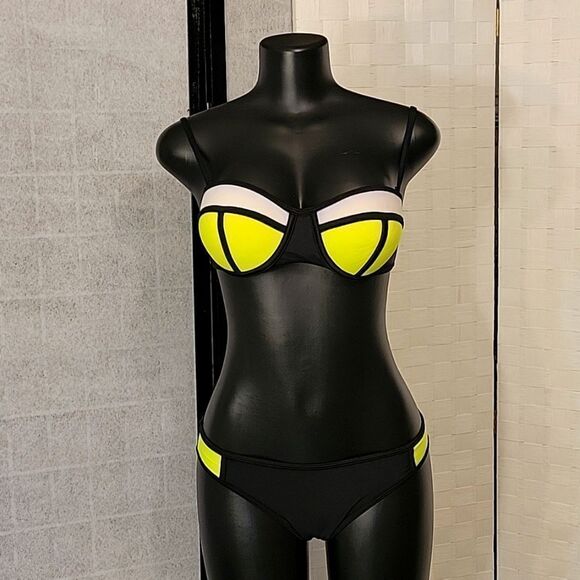 BRAND NEW WOMEN PUSH UP BRIGHT DIVING SUIT NEOPRENE BIKINI SET - Picture 3 of 12
